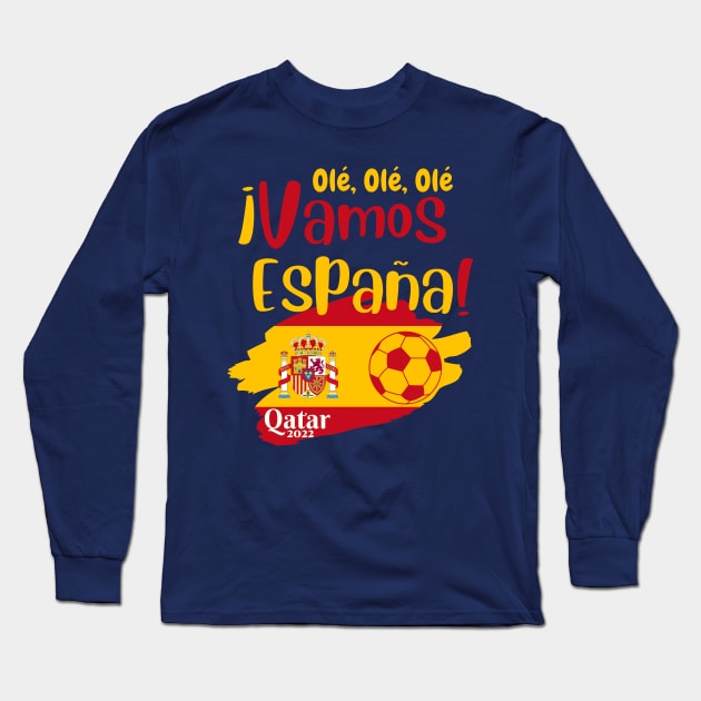 Spain Qatar World Cup 2022 Long Sleeve T-Shirt by Ashley-Bee